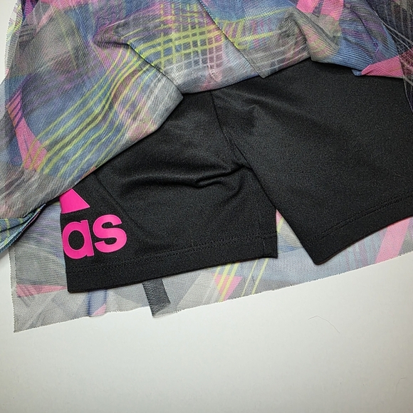 ADIDAS Girl Sport Skort with Tutu  Pink Blsck Size 6X - Picture 3 of 5